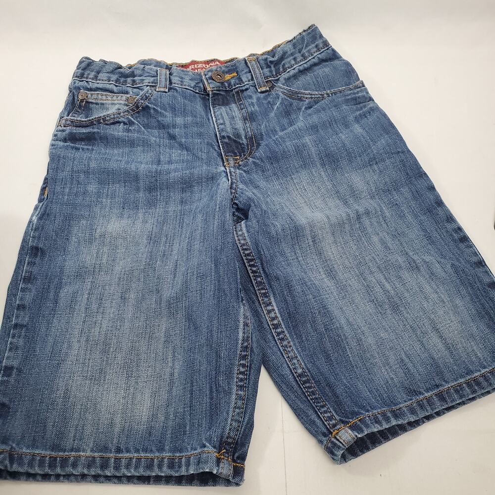 Arizona Boys Jean Shorts Size 12 Regular Denim Pockets Dark Wash